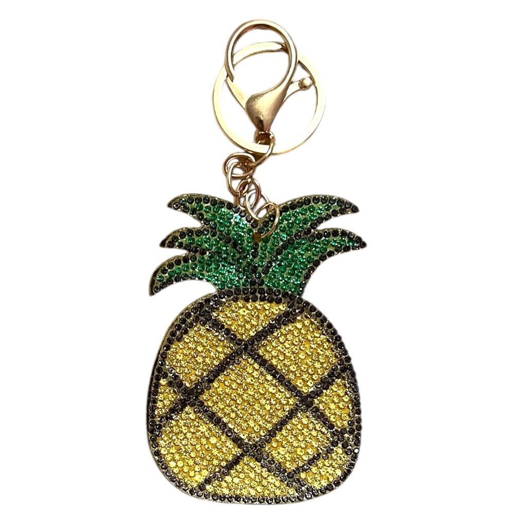 Large Sparkly Pineapple Keychain Bag Charm